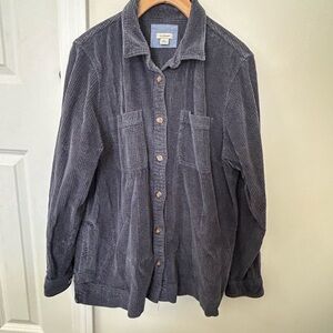 L.L. Bean Men's Dark Gray Corduroy Shirt Jacket